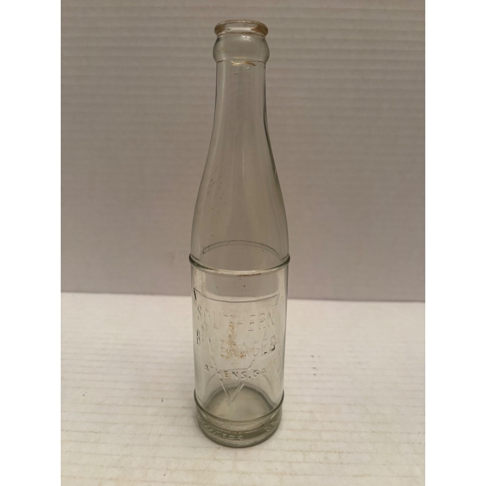 Vintage Southern Beverages Athens GA 6oz Clear Glass Soda Bottle Collectible